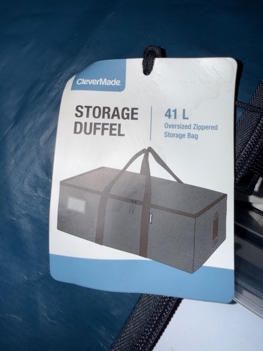 CleverMade Blue Storage Duffel - 41L Oversized Zippered Bag